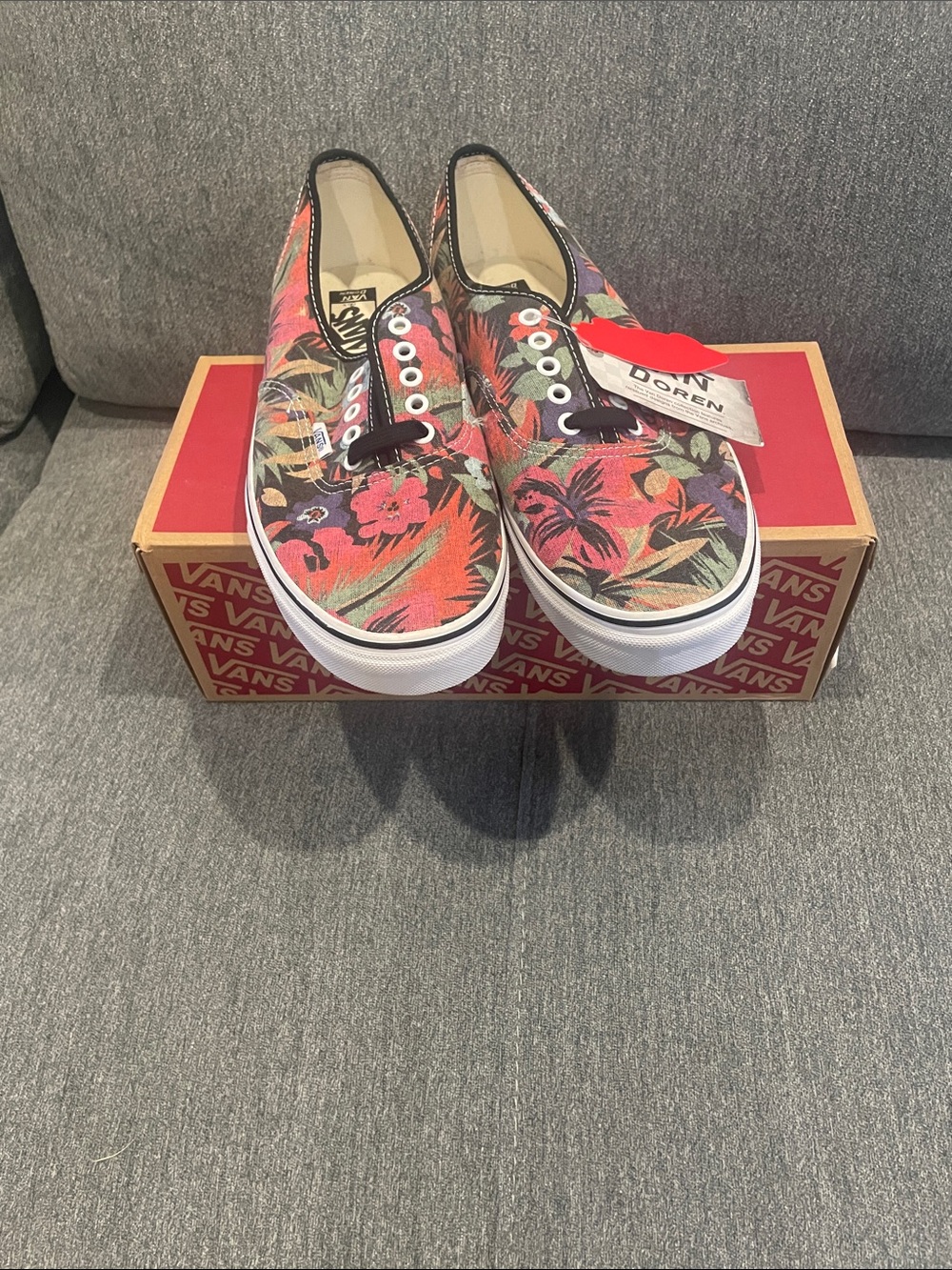 Vans Floral Low-Top Sneakers - Red, Pink, Green, Purple